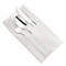 Silver Plastic Cutlery in White Pocket Napkin Set (70 Guests)